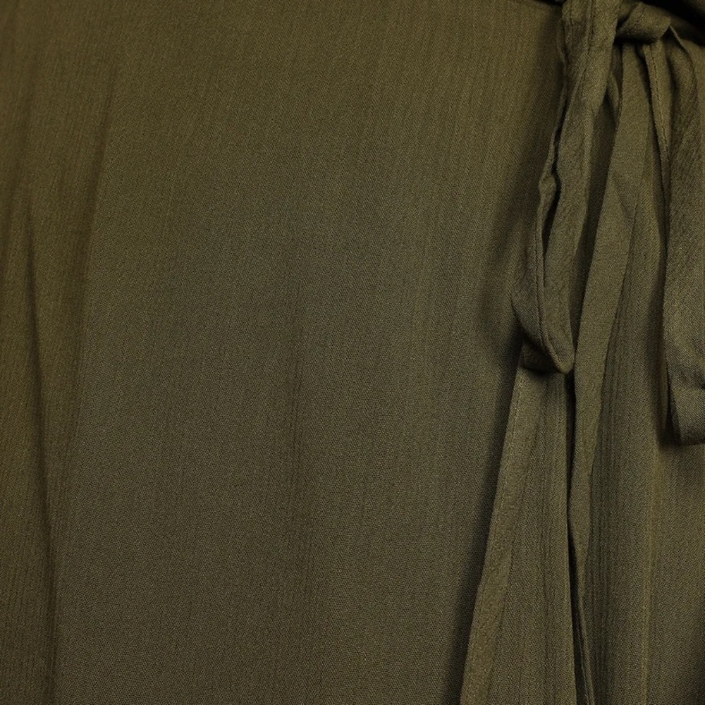 Lulu's Olive Green V-Neck Wrap Short Dress - Picture 5 of 8